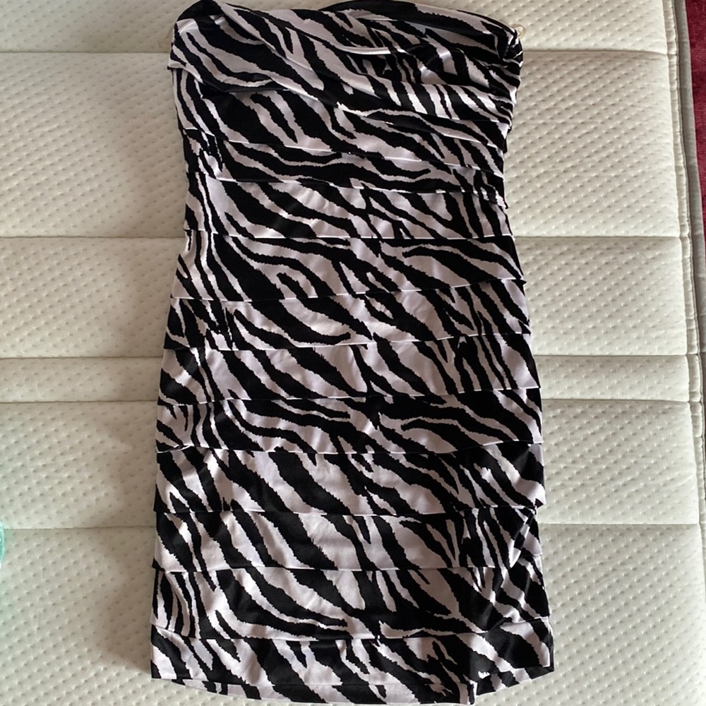 Strapless Animal Print Dress